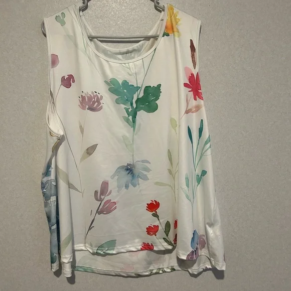 Womens Plus Size, Spring Two Piece Set, Tank Top And Pants, Floral, 5XL - Picture 4 of 5